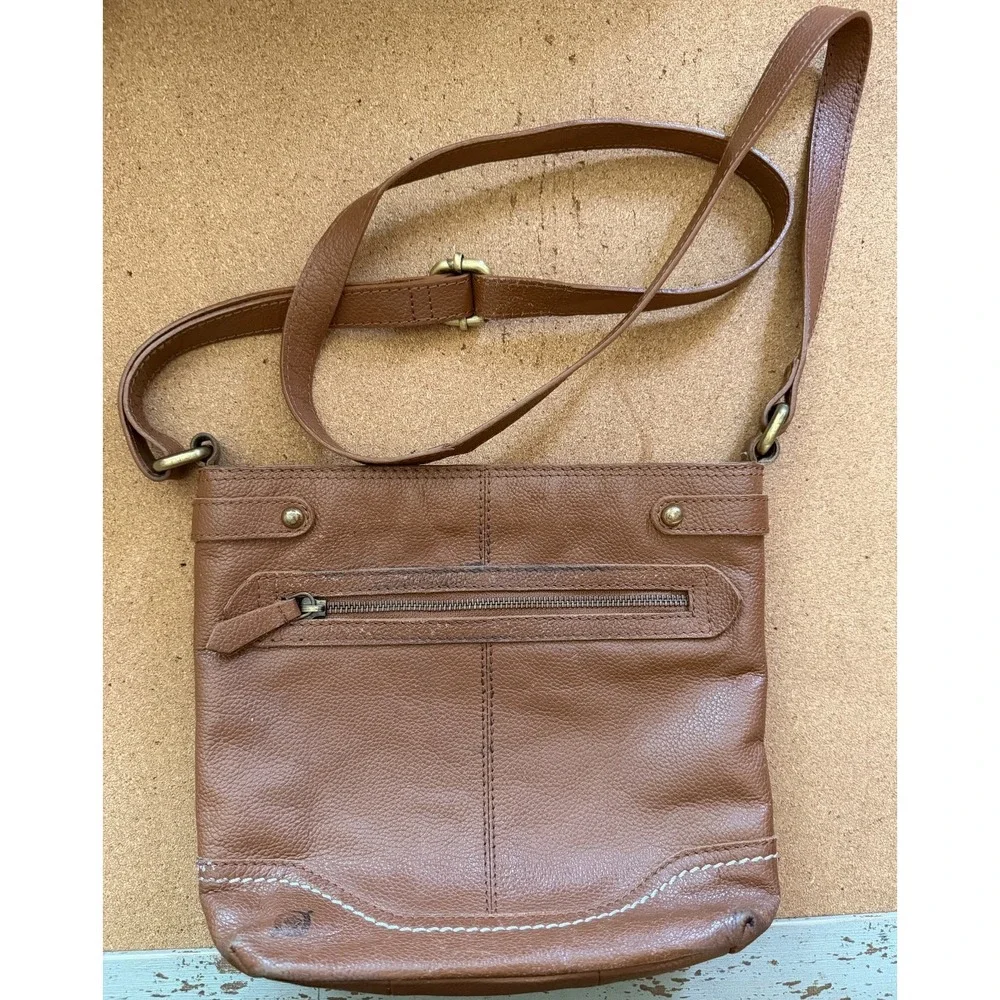 born leather crossbody purse brown shoulder bag distressed vintage